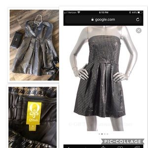 QMack Pewter Gray Strapless Party Dress size Medium